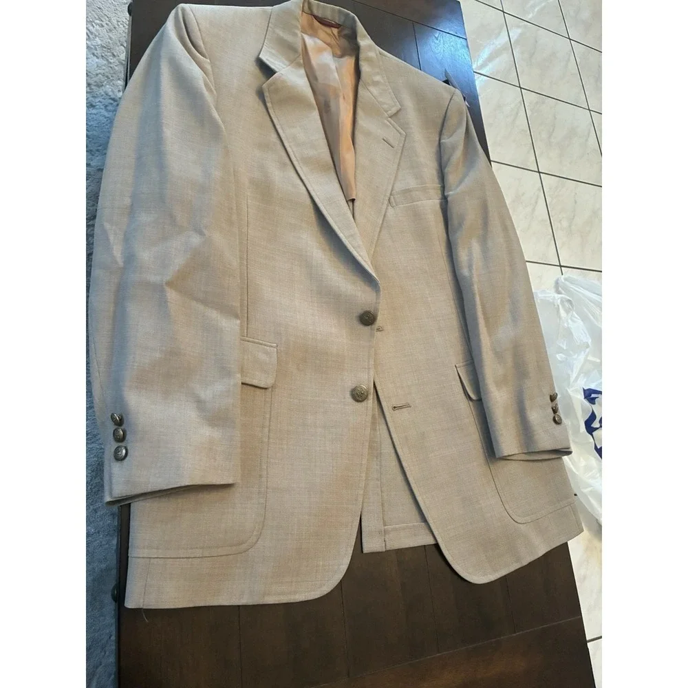 Jack Nicklaus Golden Bear‎ Hart Schaffner Marx Beige Blazer Mens half lined